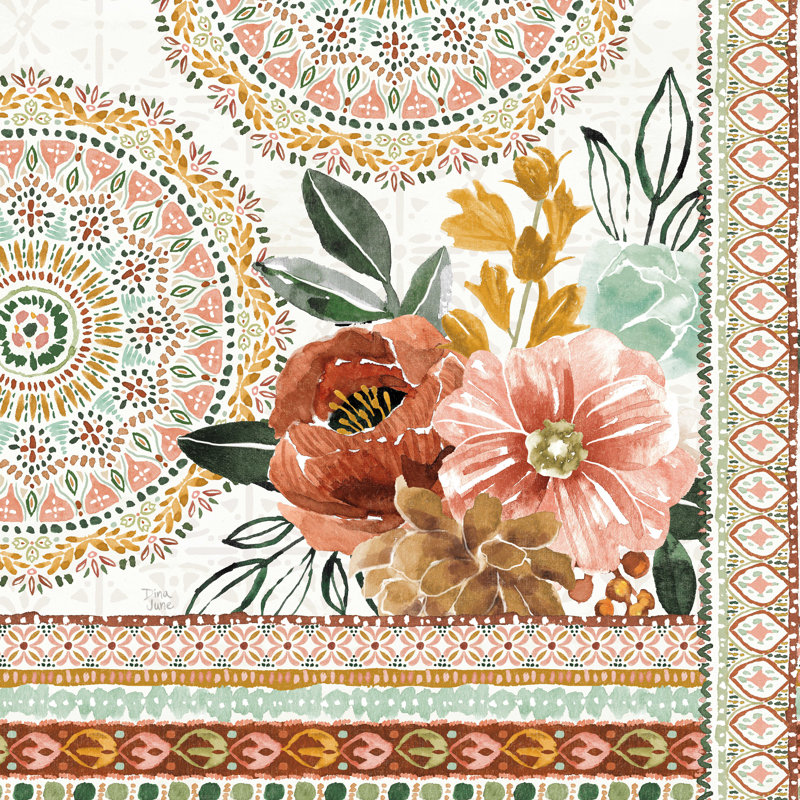 Floral Chic III - peinture sur toile tendue, H 12 po x l 12 po