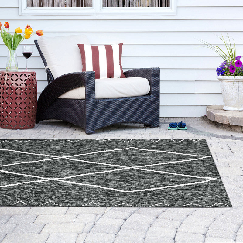 Tapis d'intérieur / extérieur marocain Darya, Rectangulaire 8 pi x 10 pi