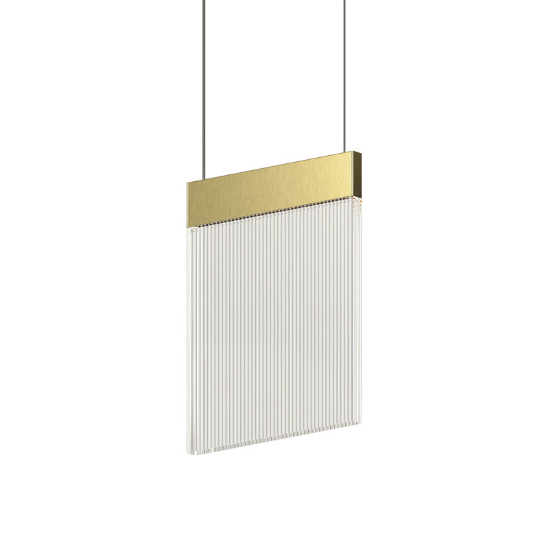 V Panels 1 - Light LED Pendant, Brass