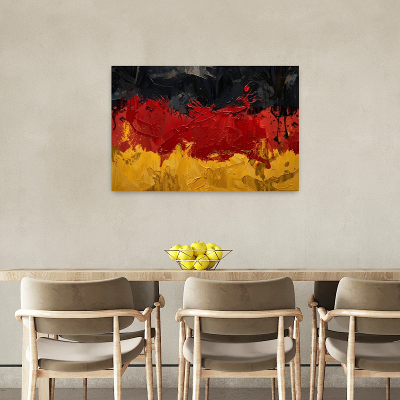 Vibrant German Flag Abstract Abstract Bold Colourful Wall Art Print, H 24 po x l 36 po