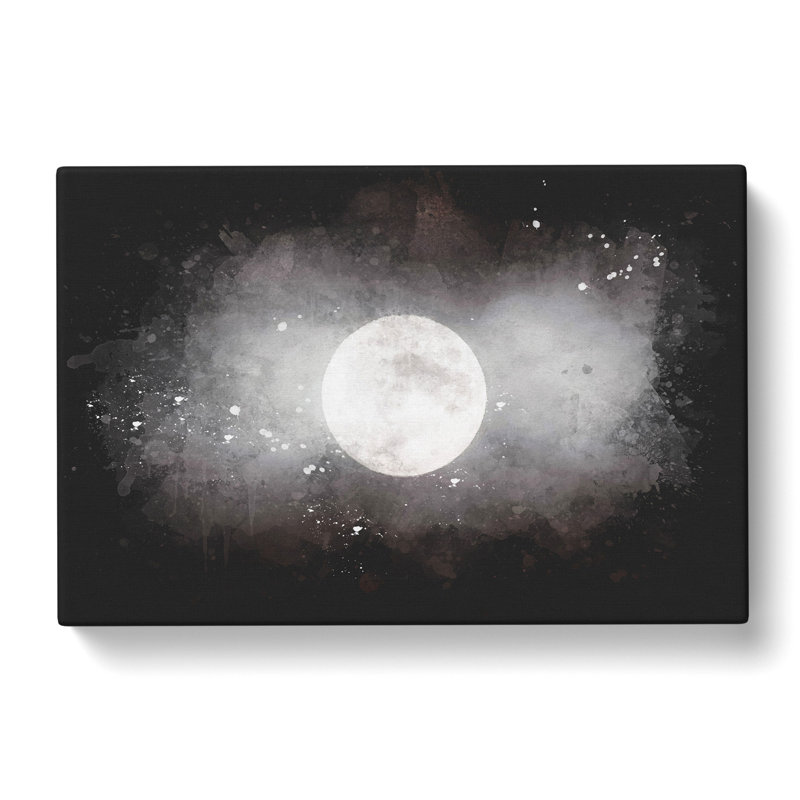 Full Moon At Dusk - Wrapped Canvas Print, 50cm H x 76cm W x 3cm D