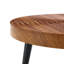 de table ronde de 3 pouces avec texture de grain de bois naturel, moulure d'aspiration exquise et pieds en métal noir