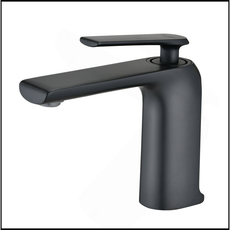 Robinet de salle de bain à un trou en noir mat