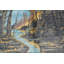 Tapis abstrait mystique forêt clair de lune mystique 6 x 8