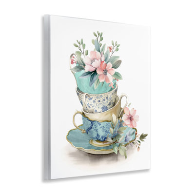 Tea Cup Chinoiserie Blossoms Wall Plaque, design by Kim Allen