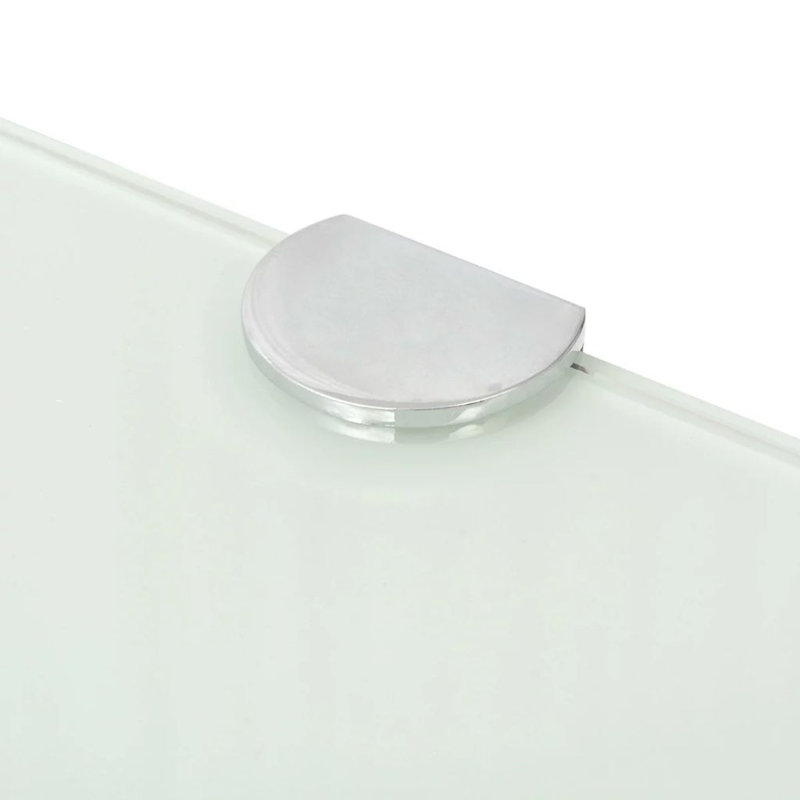 Brylee Glass Corner Shelf, 0.8cm H x 25cm W x 25cm D, White