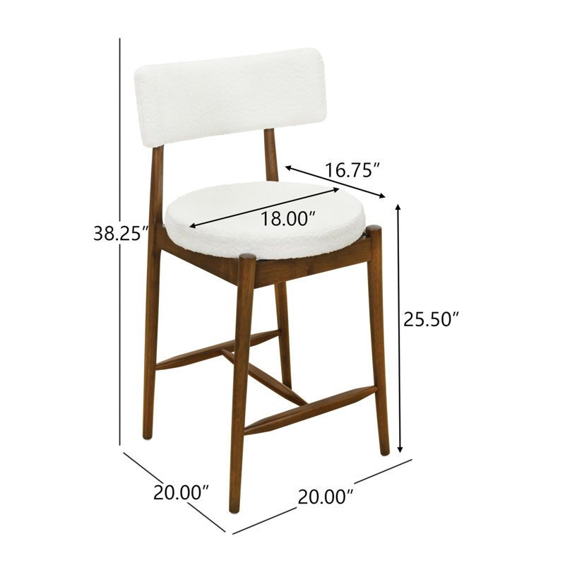 Tabouret de comptoir Mid-Century moderne (ensemble de 2), Noyer