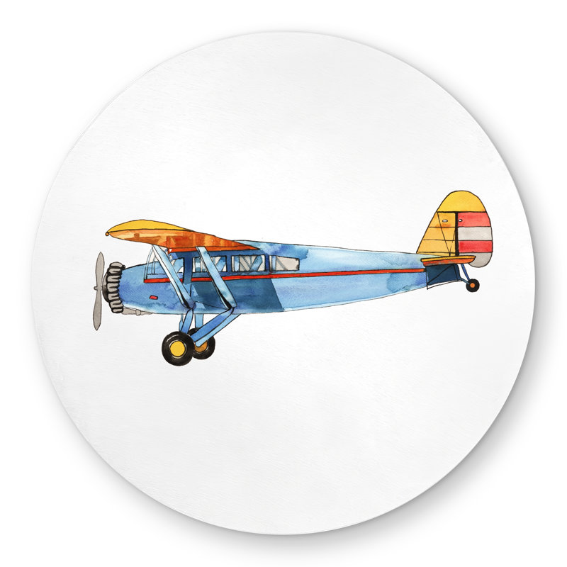 Small Blue Plane Rug | Illustrative Aviation Outdoor Decor