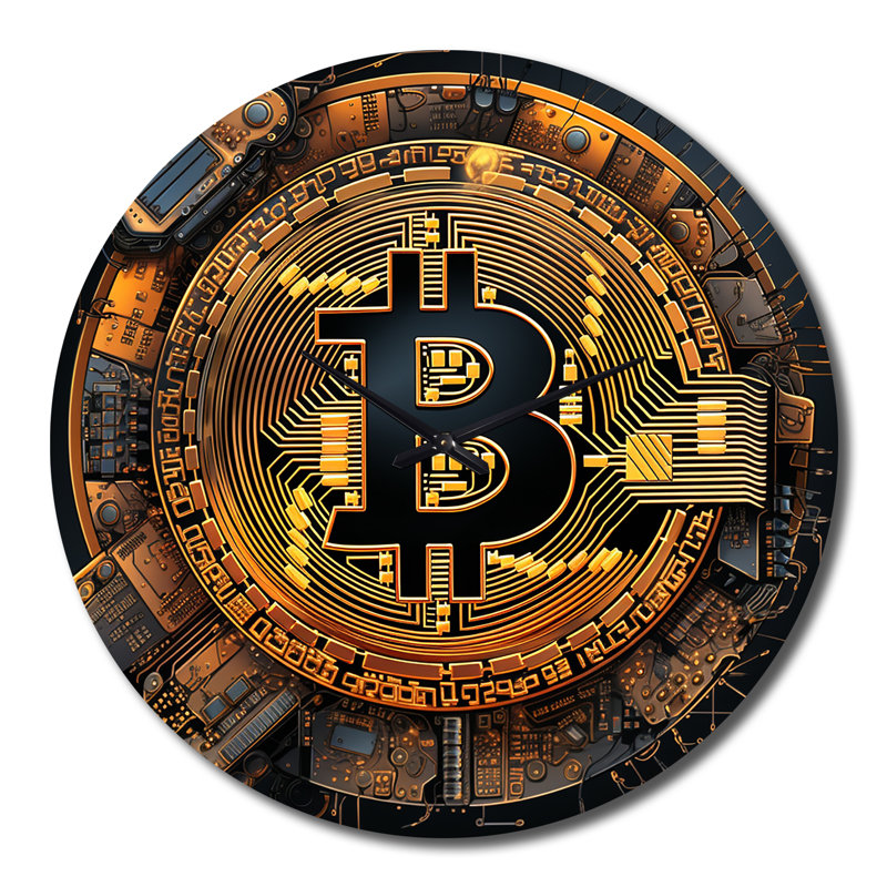 Bitcoin Crypto Seal Metal Wall Clock, Extra Large
