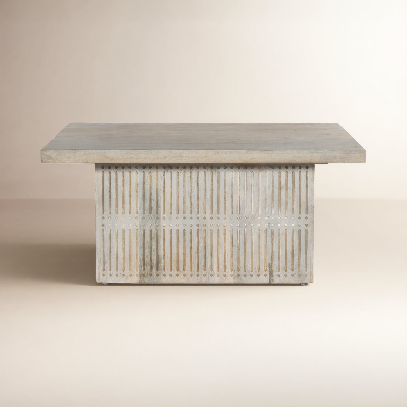 Anstead Solid Wood Single Coffee Table, Brushed Ivory