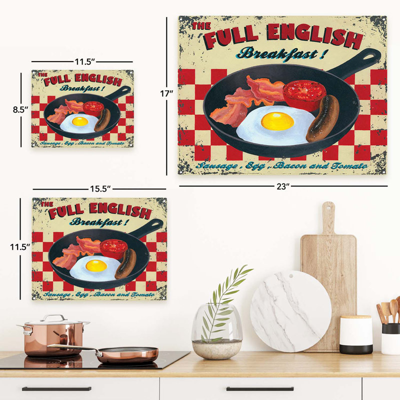 Petit déjeuner anglais complet, H 11,5 po x l 15,5 po x P 0,04 po