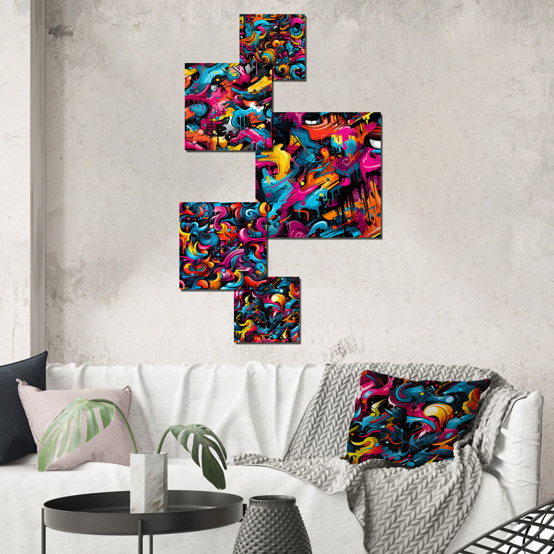 Christien - Ensemble de 5 décorations murales géométriques