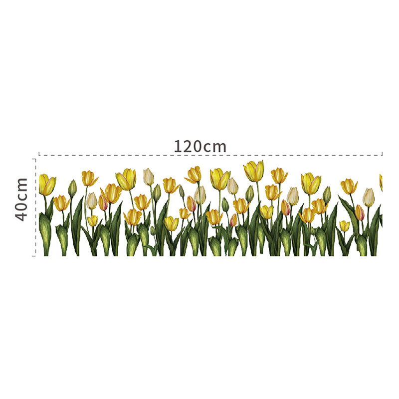 Décalcomanie de fenêtre statique jaune Tulip