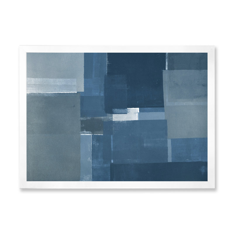«Blue Meets Gray Modern Art IV», reproduction d'art sur toile, H 12 po x l 20 po x P 1 po