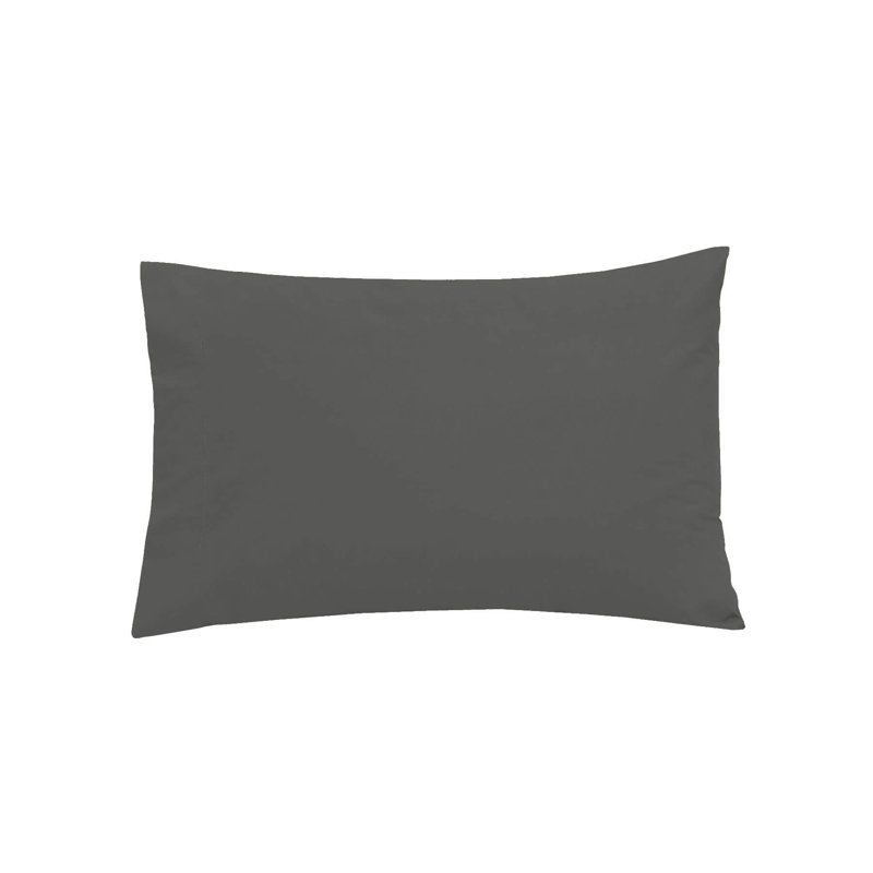 Cotton Blend Machine Woven Housewife Pillow Case, Charcoal
