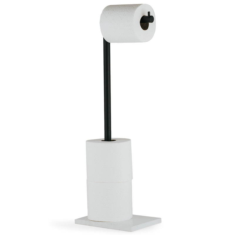 Porte-papier hygiénique sur pied, Noir