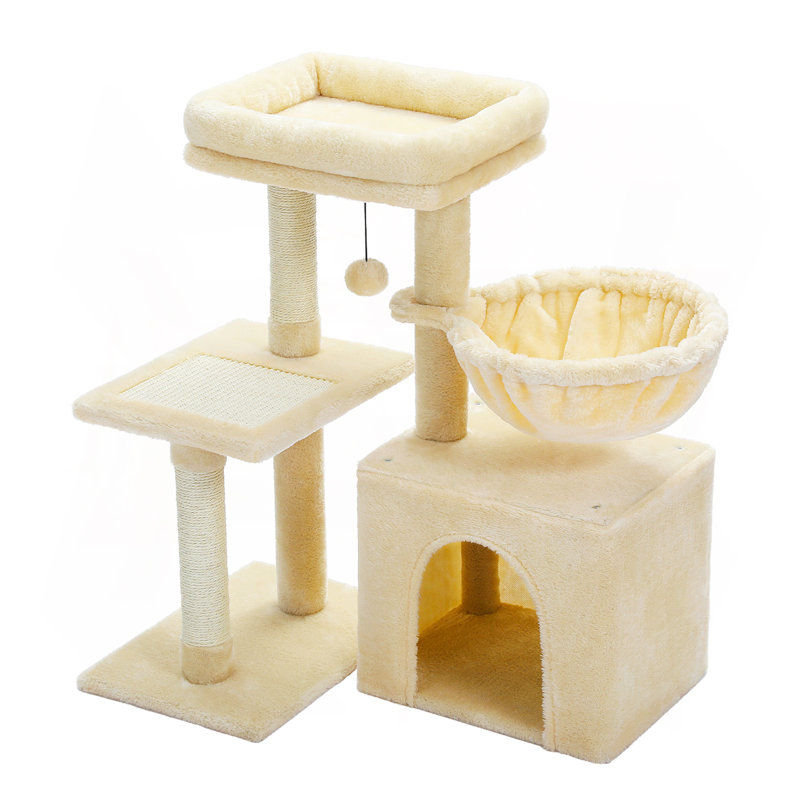 28.5'' Tall Kitten Cat Tower, Beige