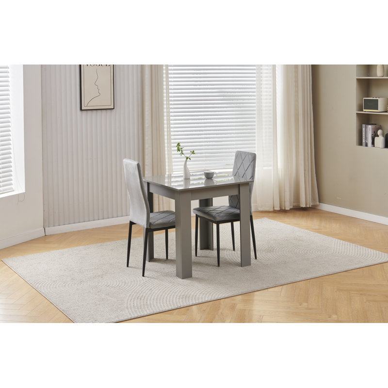 Dining Set, Grey Velvet Chairs#2