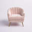 Fauteuil demi-tonneau en velours 32,5 po
