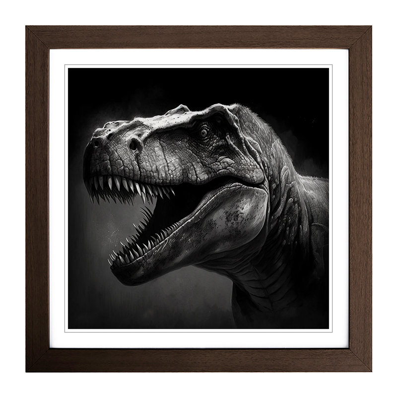 Tyrannosaurus Rex Drawing - Framed Print, Walnut