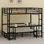 Lit superposé en métal / lit mezzanine avec bureau et tablettes, utilisations multiples se pliant dans un canapé avec DEL et USB