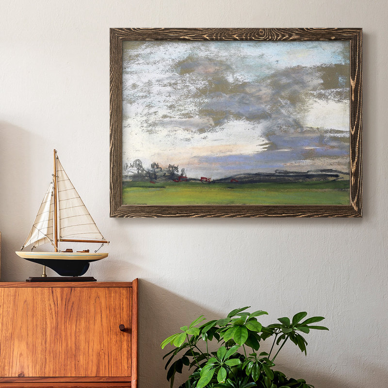 Paysage 01 - Cadre photo unique, reproduction sur toile, H 22 po x l 32 po, Noyer