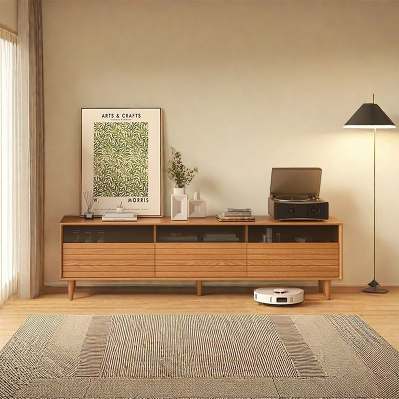 Meuble télé en bois massif de style moderne, 78.74"