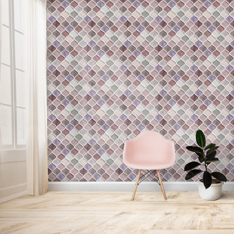 20cm W x 28cm L Gel Peel and Stick Mosaic Tile, Old Rose Mocha