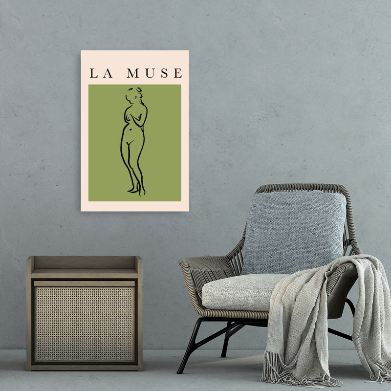La Muse nue - Portrait abstrait classique et élégant - Affiche murale, H 36 po x l 24 po