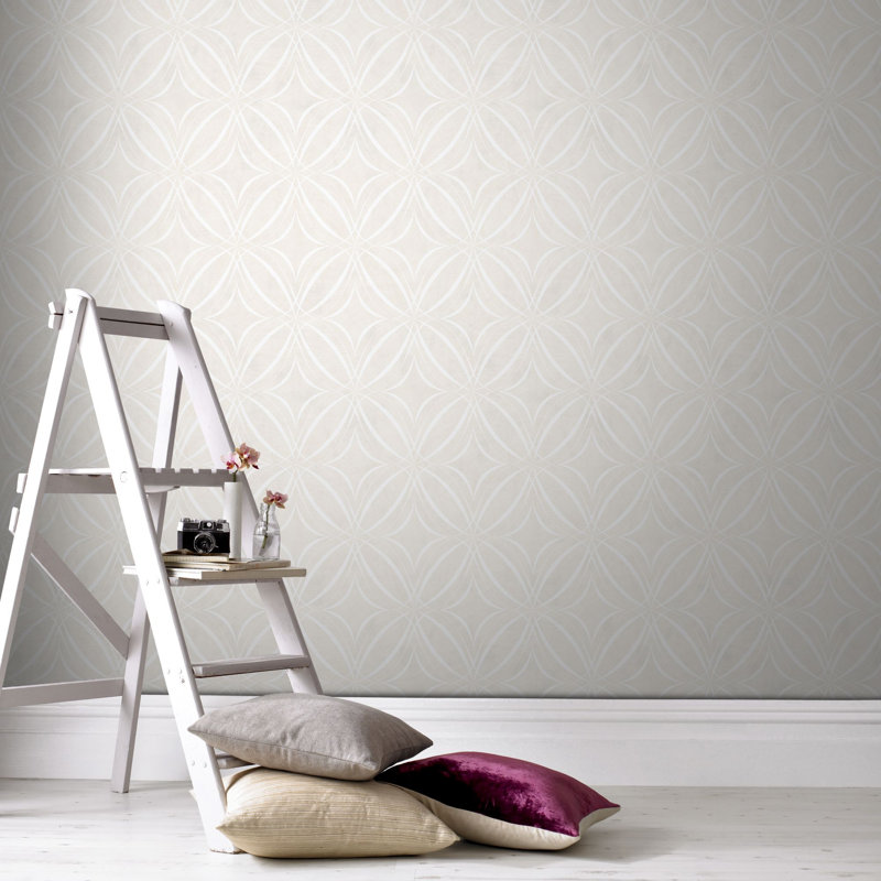 Glitz Geometric 10m x 52cm Matte Wallpaper Roll, Taupe