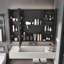 Armoire de rangement pour salle de bain, armoire à pharmacie murale moderne avec miroir à 3 couleurs, fonction de désembuage, 3 portes et compartiments cachés, installation facile