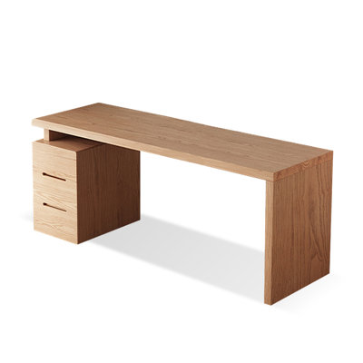 Bureau rectangulaire en bois massif avec 3 tiroirs Burlywood