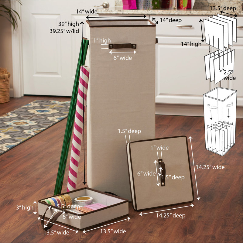 Messaline Paper Gift Wrap Storage with Lift-Out Ribbon Tray