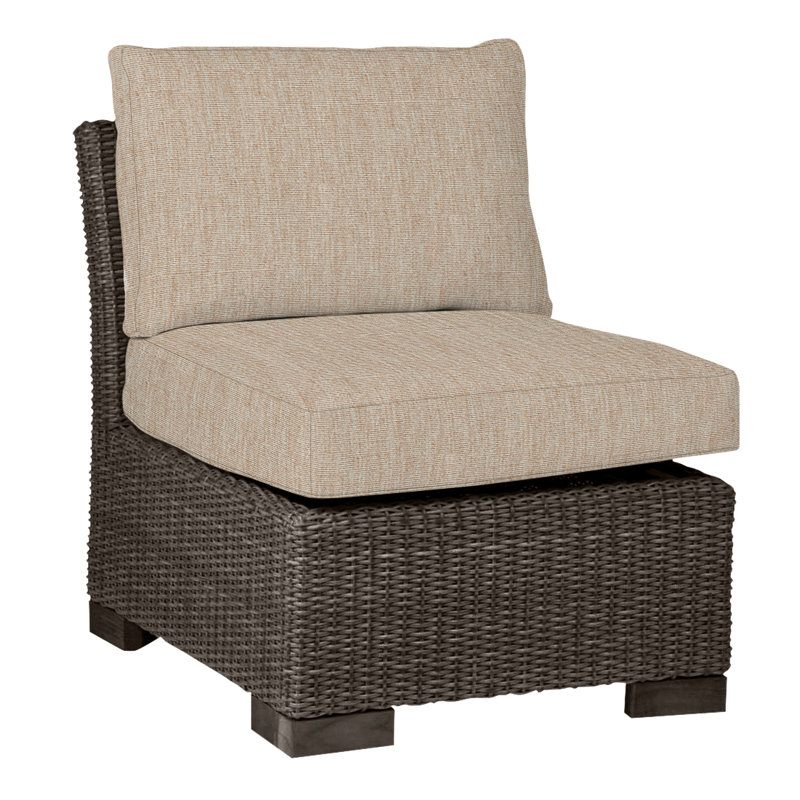 Fauteuil de chambre club tissé - noyer noir, Pas de soudure, Toile sable, Noyer noir