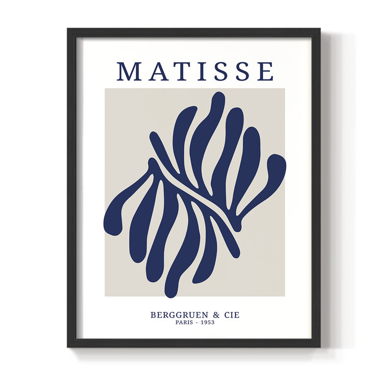 Matisse CDXII, reproduction encadrée - bois massif, H 28 po x l 22 po, Cadre simple noir