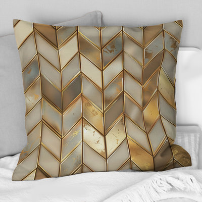 Metallic Chevron  Glam III - Glam Throw Pillow