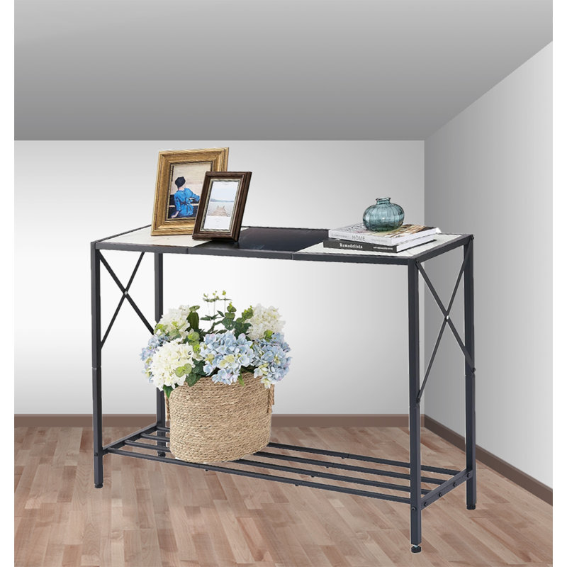Industrial Entrance Table, White, Black