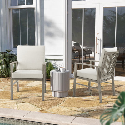 Amario Patio Aluminum Dining Chairs With Sunbrella Cushions by Peak Home Furnishings
