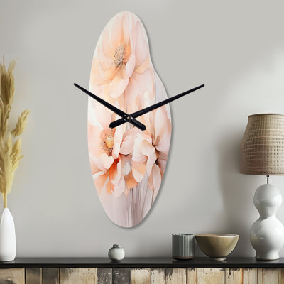 Crème orange abstrait crème morte - horloge murale en métal forme unique
