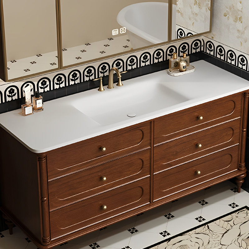 Armoire de salle de bain American Retro, H 32,28 po x l 62,99 po x P 21,65 po