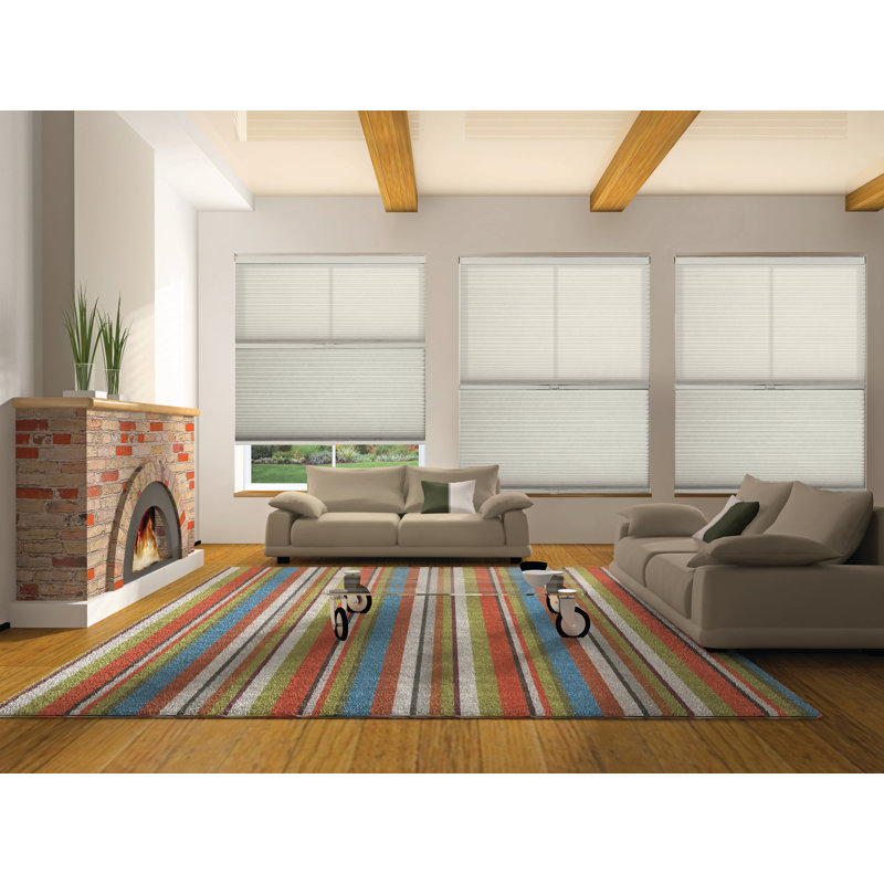 Store alvéolaire semi-transparent sans cordon, L 72 po, l 64 po, Colombe blanche