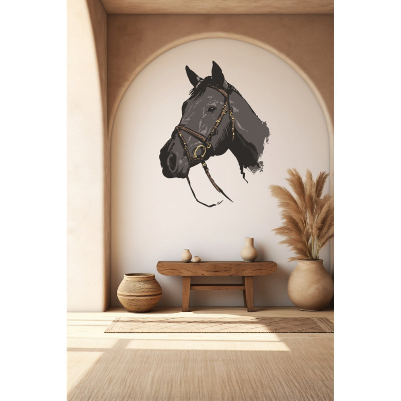 Adhésif mural tête de cheval sauvage et sauvage, autocollant mural cheval, décoration murale étalon, vinyle adhésif animaux Decor