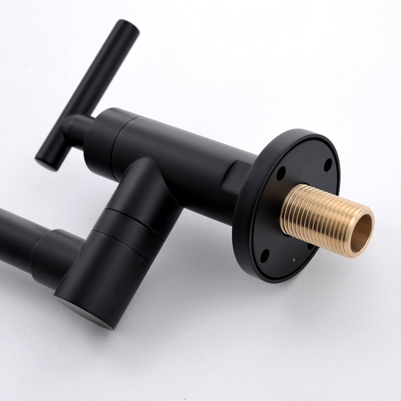 Pot Filler,wall Mount Commercial Pot Filler Faucet,304 Ss Material Kitchen Folding Faucet,coffee Machine Faucet With Stretchable Double Joint Swing Arms,black