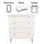 4 Drawer Chest, White Wax Finish