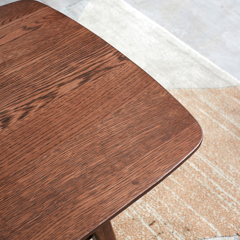 Table basse 100% bois de chêne - rectangulaire avec rangement, facile à assembler, bureau en noyer pour le salon