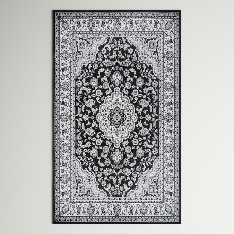Arignote Modern Persian Floral Cream/Gray/Black Rug