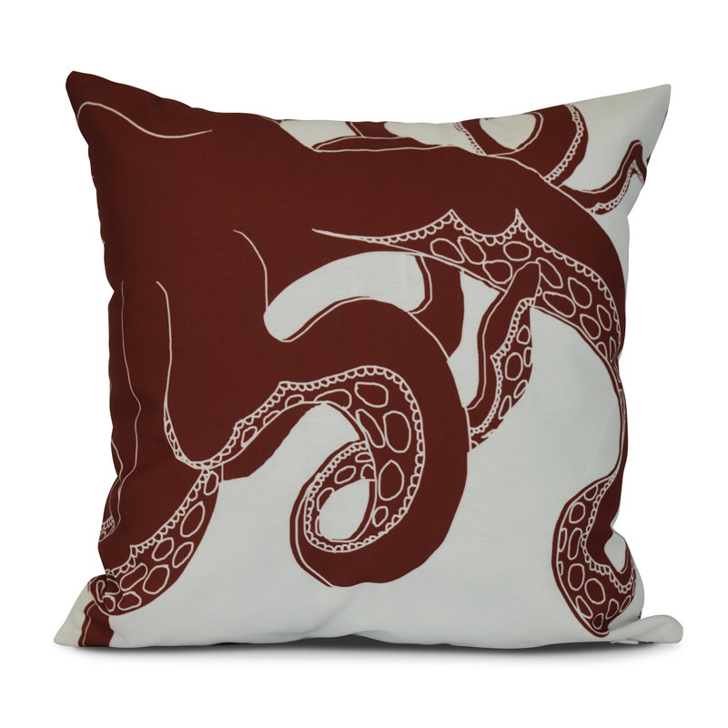 Sail, Sun, & Fun Reversible Throw Pillow, Red, 20" H x 20" W x 3" D