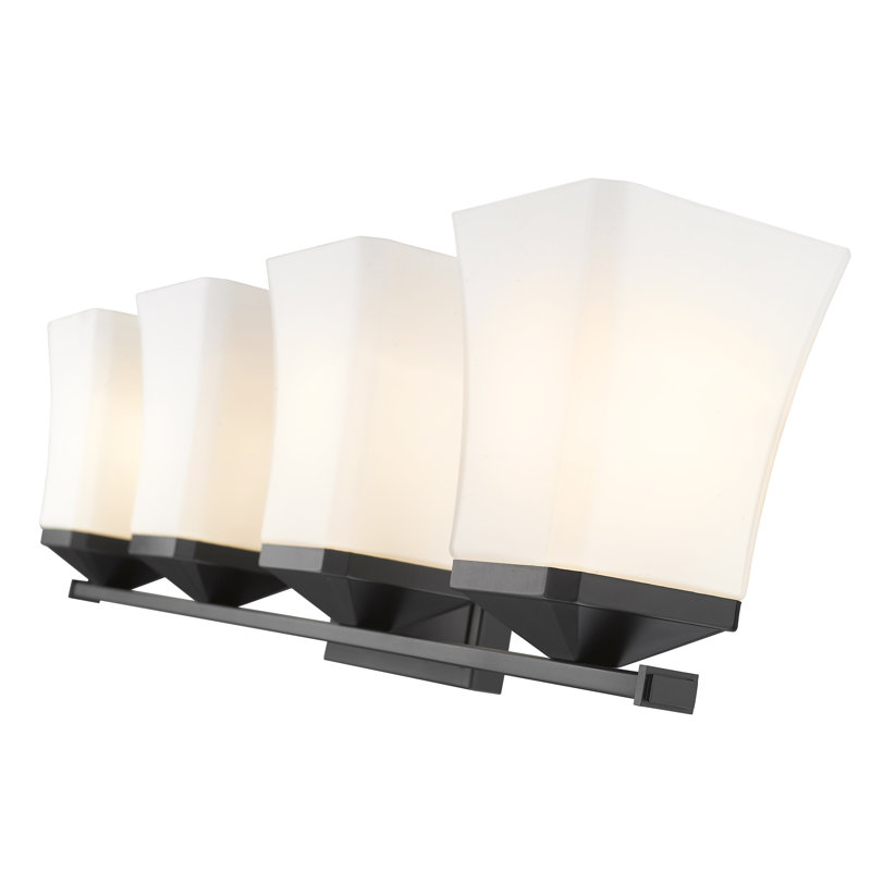 Ensemble de meuble-lavabo 4 lumières Rohrersville, Noir mat