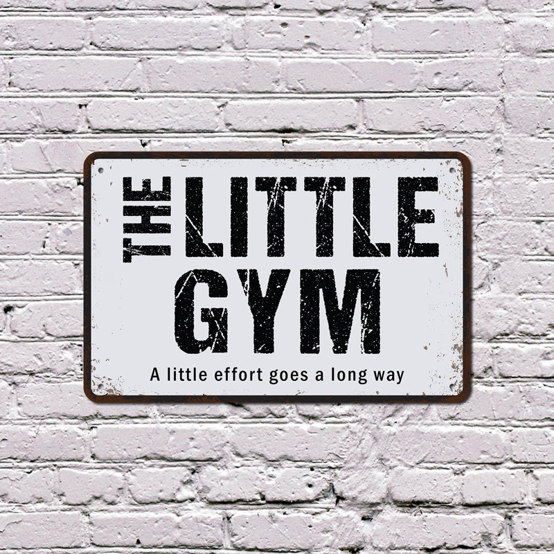 Enseigne en plastique style rétro Little Gym 10 po x 14 po, H 10 po x l 14 po x P 0,1 po
