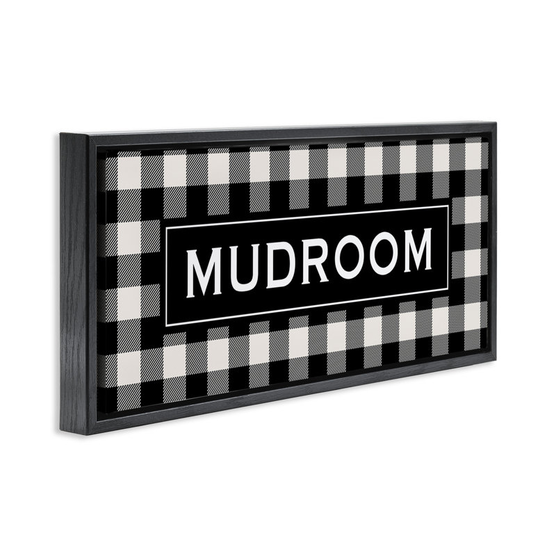 Mudroom Classic New England Plaid, H 11 po x l 25 po, Cadre flottant noir de jais